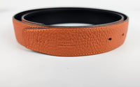 Reversible Belt in Feu Togo / Black Box Leather with Black H Buckle 32mm