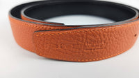 Reversible Belt in Feu Togo / Black Box Leather with Black H Buckle 32mm