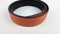 Reversible Belt in Feu Togo / Black Box Leather with Black H Buckle 32mm