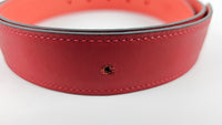 32mm Reversible Belt - Red Swift/Epsom with Martelee Gold Buckle