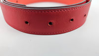 32mm Reversible Belt - Red Swift/Epsom with Martelee Gold Buckle