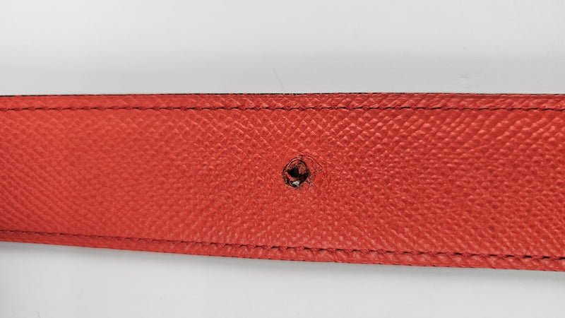 32mm Reversible Belt - Red Swift/Epsom with Martelee Gold Buckle