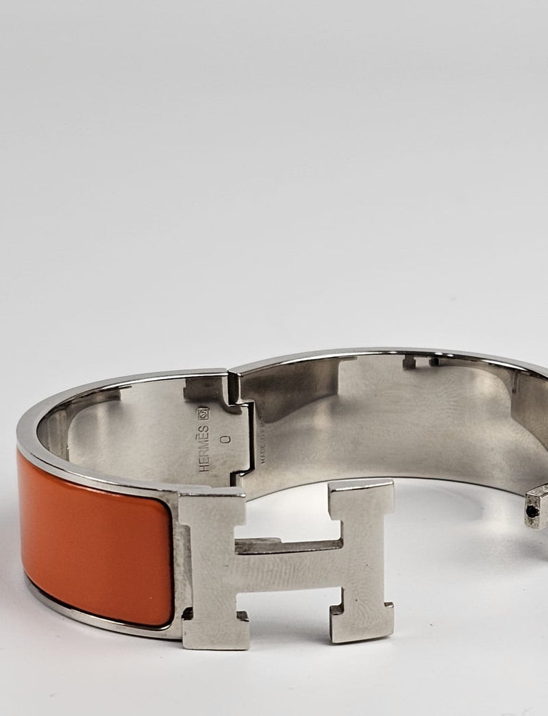 Clic Clac H Bracelet PM - Palladium Plated, Orange Fruité