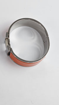 Clic Clac H Bracelet PM - Palladium Plated, Orange Fruité