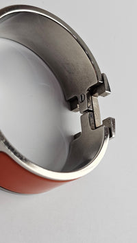 Clic Clac H Bracelet PM - Palladium Plated, Orange Fruité