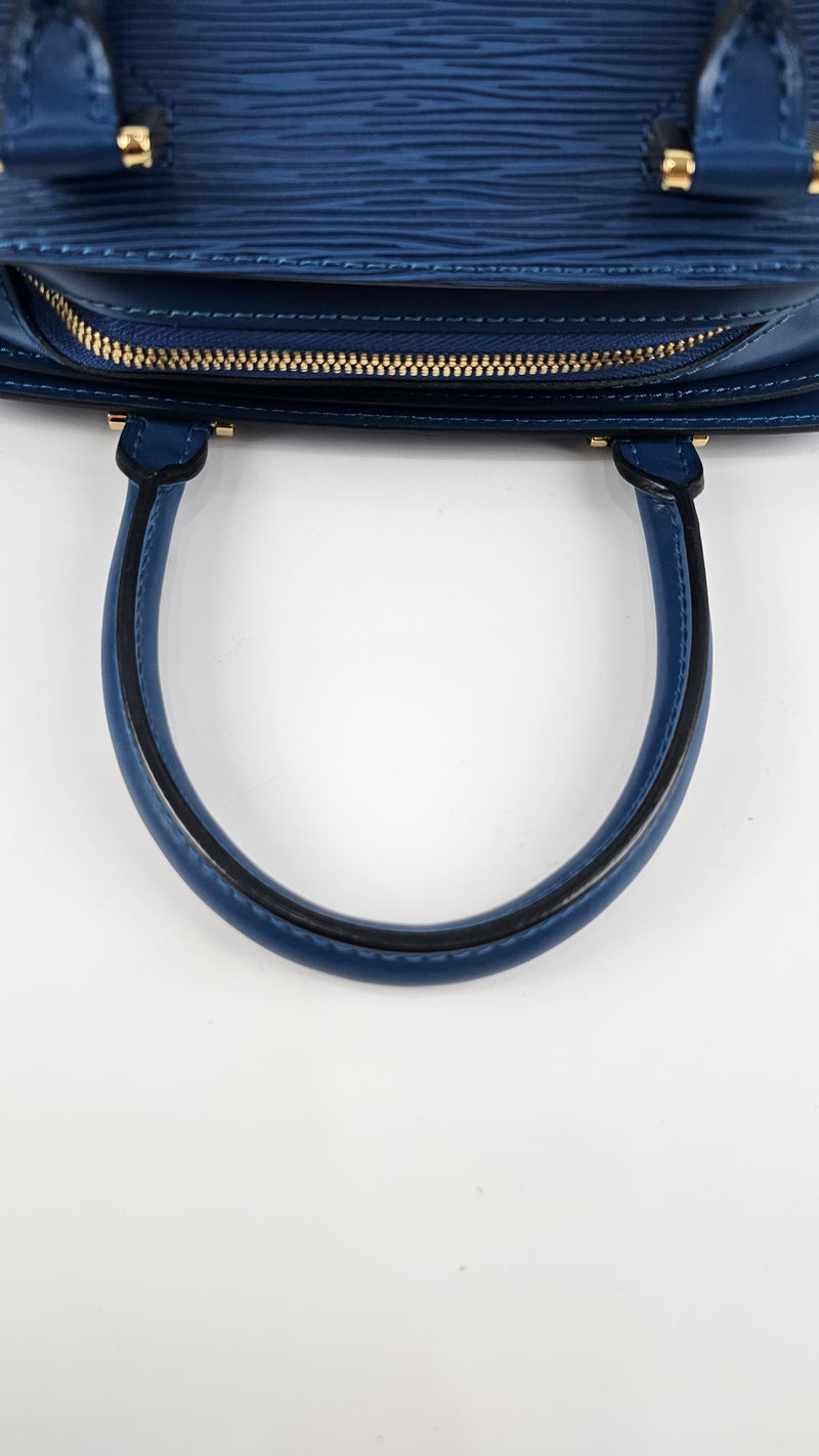 Toledo Blue Epi Leather Pont Neuf PM Bag