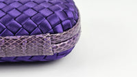 Intrecciato Satin &amp; Ayers Stretch Knot Clutch in Purple