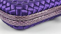 Intrecciato Satin &amp; Ayers Stretch Knot Clutch in Purple