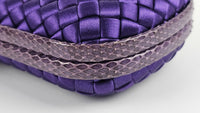 Intrecciato Satin &amp; Ayers Stretch Knot Clutch in Purple