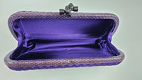 Intrecciato Satin &amp; Ayers Stretch Knot Clutch in Purple