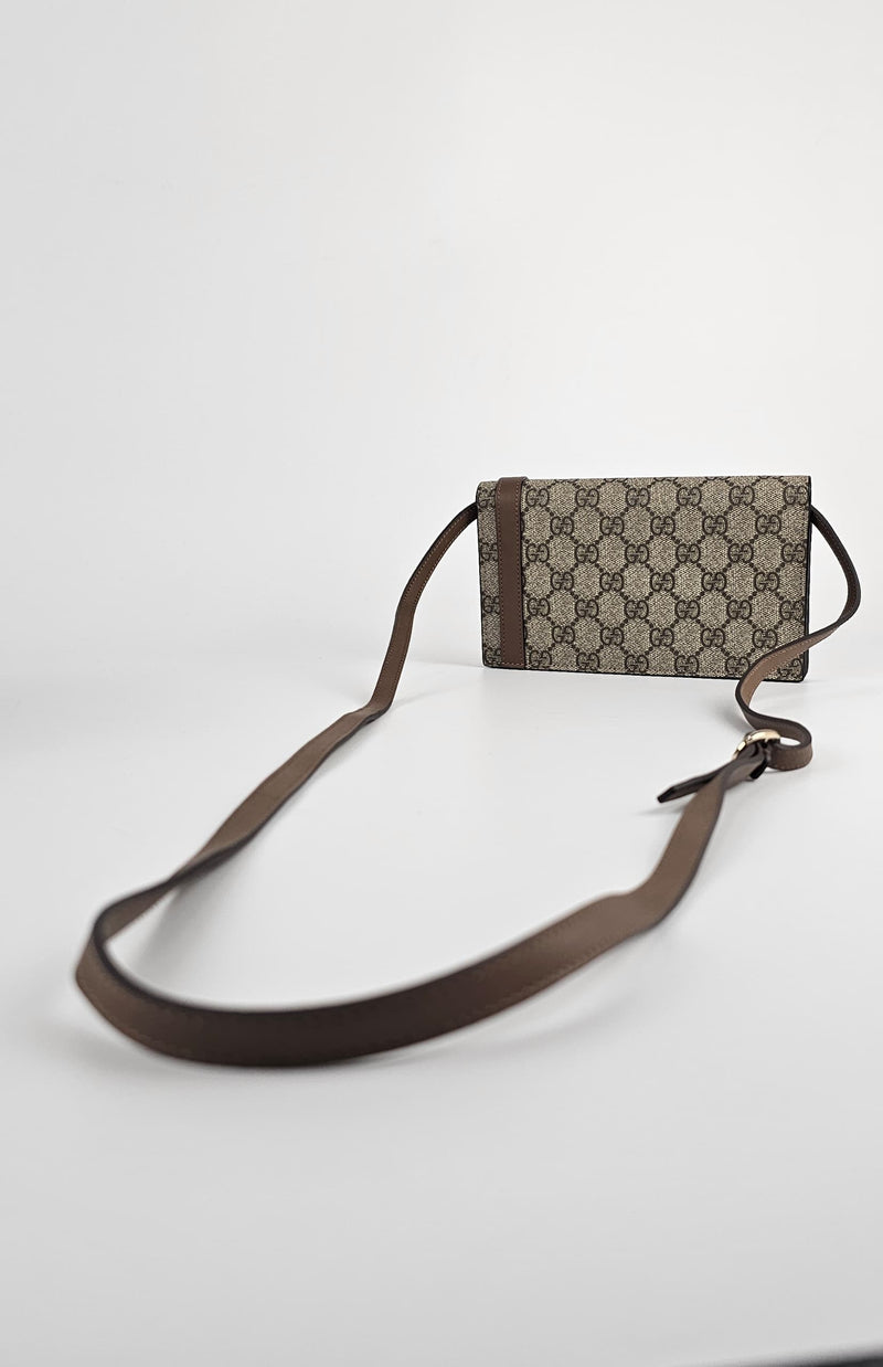 GG Supreme Monogram Nice Continental Coated Jacquard WOC Crossbody Bag 354086 0959