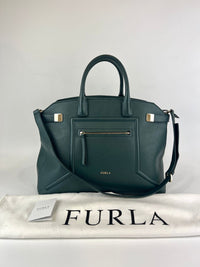 Pine Green Leather Alice Top Zip Satchel&nbsp;