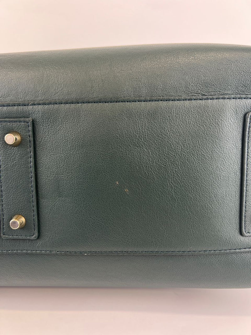 Pine Green Leather Alice Top Zip Satchel&nbsp;