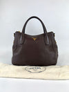 Brown Vitello Daino Leather Tote