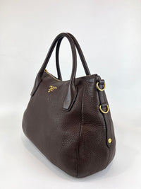 Brown Vitello Daino Leather Tote