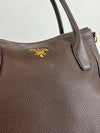 Brown Vitello Daino Leather Tote