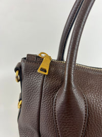 Brown Vitello Daino Leather Tote