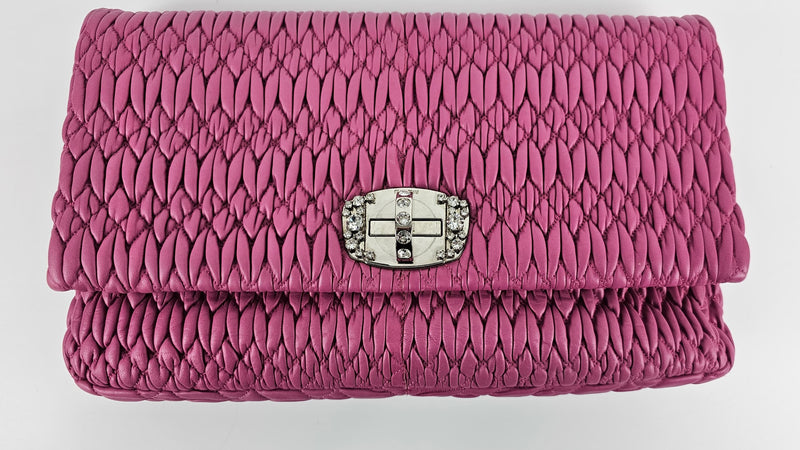 RP0169 Nappa Crystal Bag in Fuchsia