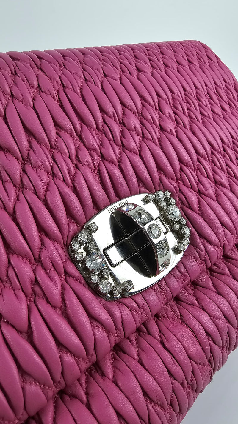 RP0169 Nappa Crystal Bag in Fuchsia