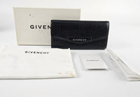 Antigona Long Flap Wallet in Black Grained Calf Leather