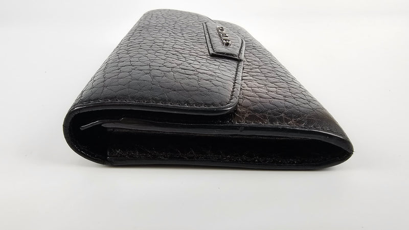 Antigona Long Flap Wallet in Black Grained Calf Leather