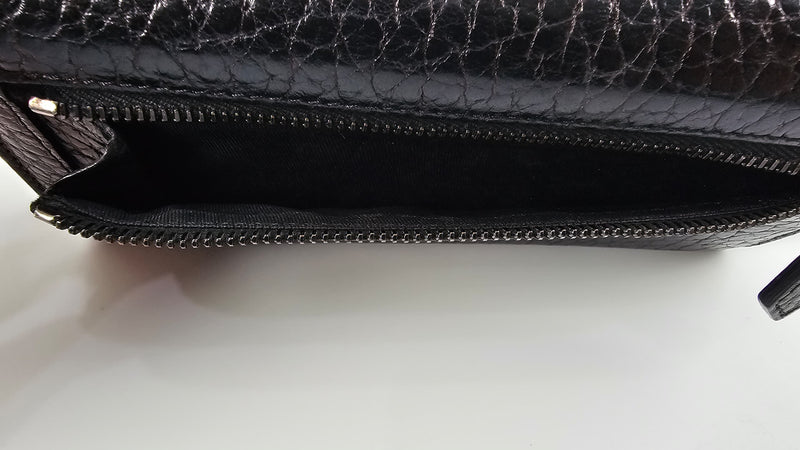 Antigona Long Flap Wallet in Black Grained Calf Leather