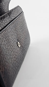 Antigona Long Flap Wallet in Black Grained Calf Leather