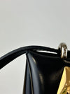 Sac Triangle Bag in Black Glazed Calfskin