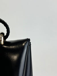 Sac Triangle Bag in Black Glazed Calfskin