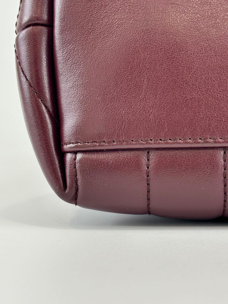 Medium Burgundy Quilted Leather Loulou Shoulder Bag