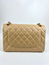 Beige Caviar Jumbo Classic Flap GHW