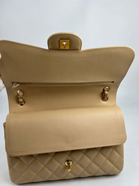 Beige Caviar Jumbo Classic Flap GHW