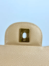 Beige Caviar Jumbo Classic Flap GHW