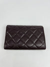 AP0232 Dark Brown Classic Quilted Caviar Medium Flap Wallet LGHW