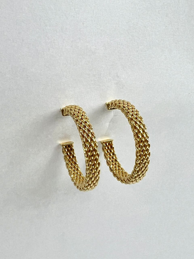 Somerset Mesh Hoop Earrings - 18K Yellow Gold Hoop