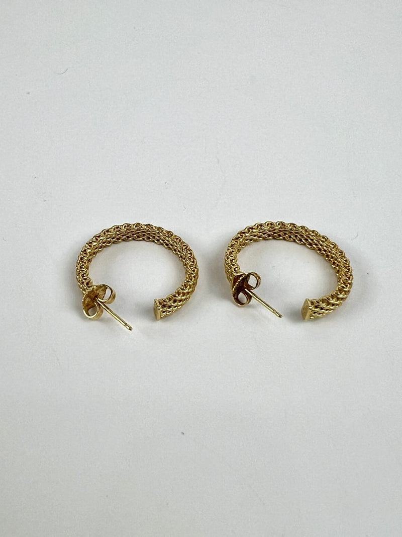 Somerset Mesh Hoop Earrings - 18K Yellow Gold Hoop