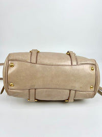 Beige / Pink Vitello Lux Bowler Bag