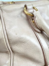 Beige / Pink Vitello Lux Bowler Bag