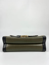 Whitney Studded Colourblock Shoulder Bag White/Olive Green/Black