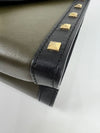 Whitney Studded Colourblock Shoulder Bag White/Olive Green/Black