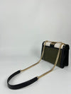 Whitney Studded Colourblock Shoulder Bag White/Olive Green/Black