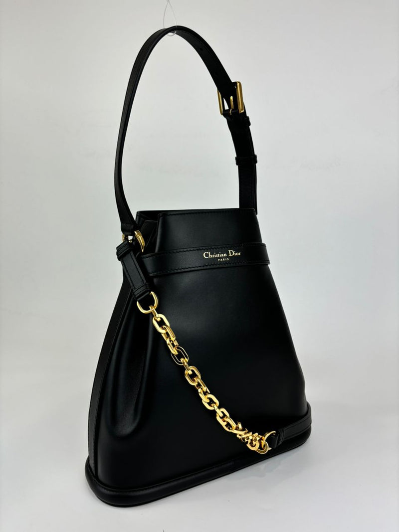 Black CD-Embossed Calfskin Medium C'est  Bag