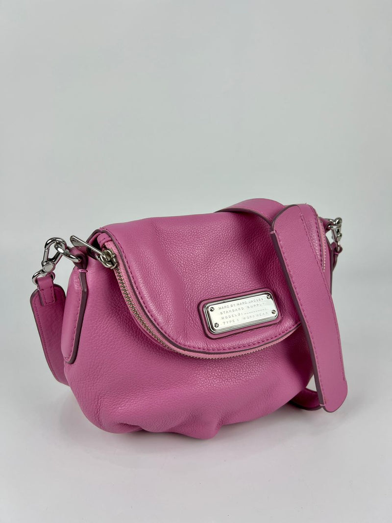 Pink Mini Leather Natasha Crossbody Bag