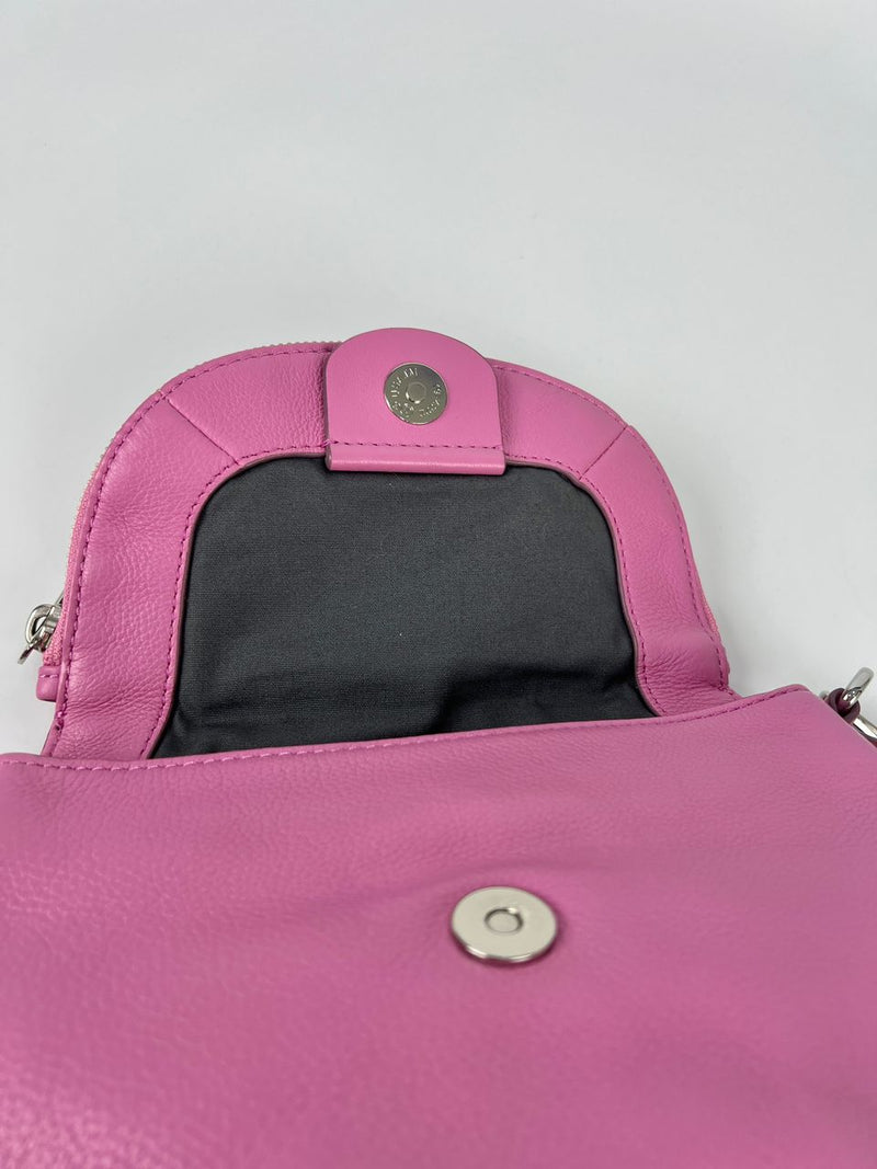 Pink Mini Leather Natasha Crossbody Bag