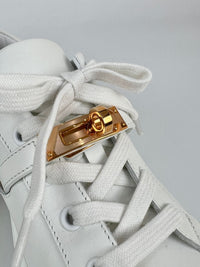 Day Sneaker in White Calfskin with Kelly Buckle Size 36