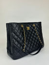 A91046 Large Black Caviar Leather Timeless Tote Bag GHW