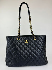 A91046 Large Black Caviar Leather Timeless Tote Bag GHW