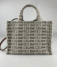 Small Cabas Thais in Textile with Celine-All-Over in Natural/Tan