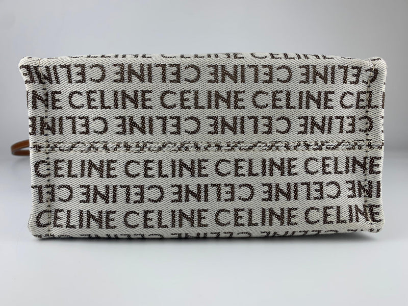 Small Cabas Thais in Textile with Celine-All-Over in Natural/Tan