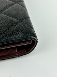 Black Caviar Classic Long Flap Wallet GHW